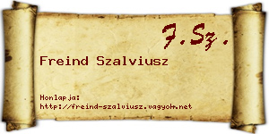 Freind Szalviusz névjegykártya